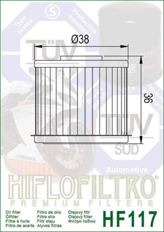 HIFLOFILTRO Oil Filter - HF117