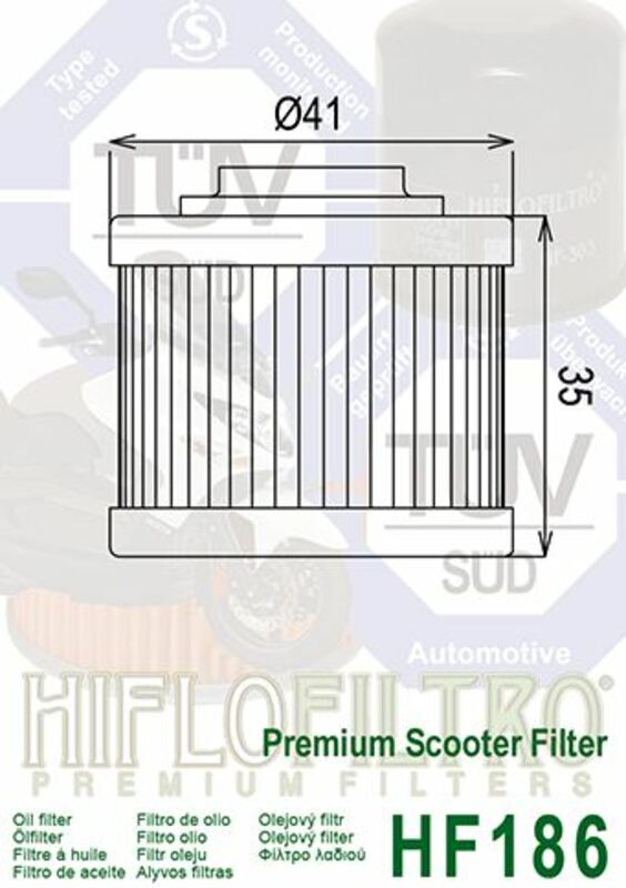 HIFLOFILTRO Oil Filter - HF186