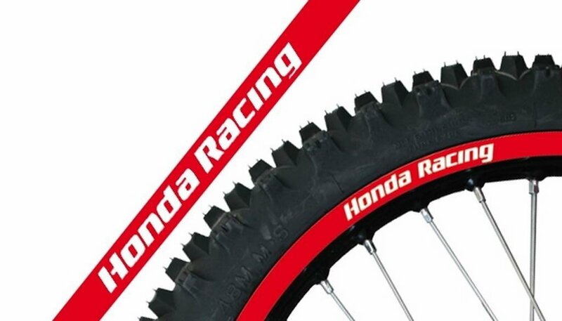 BLACKBIRD Replica Honda Racing Wheel Graphic Stickers Red Universal
