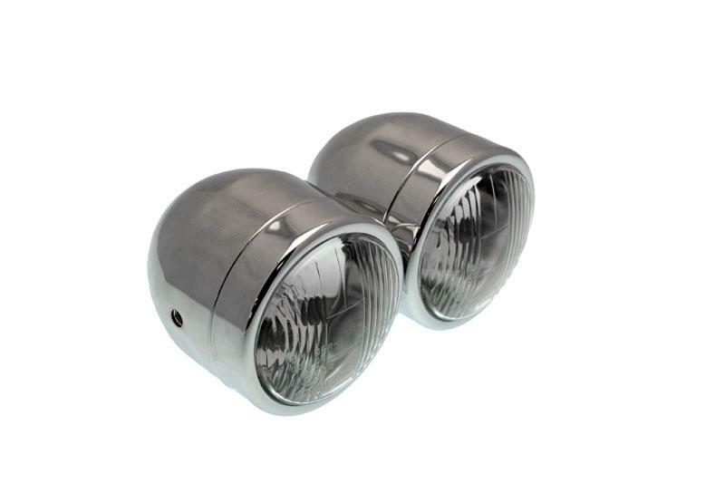 BIHR Twin Headlight Universal Ø90mm Chromed