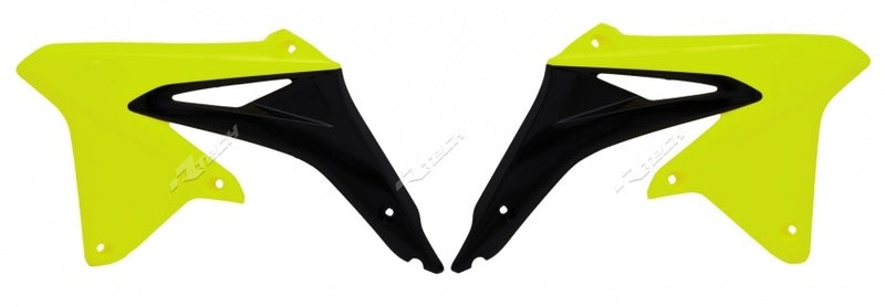 RACETECH Radiator Covers Neon Yellow/Black Suzuki RM-Z450