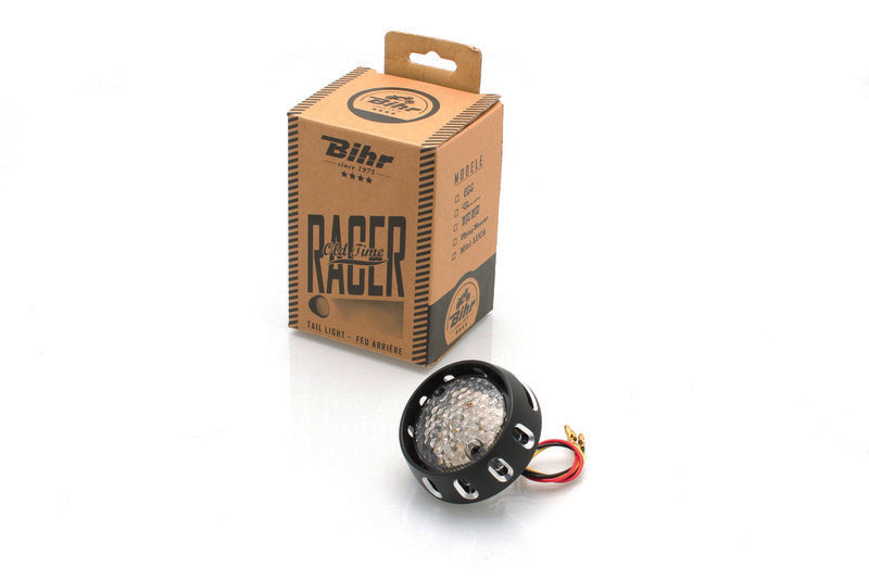 Bihr Flying Saucer clear LED street legal black vintage rear light