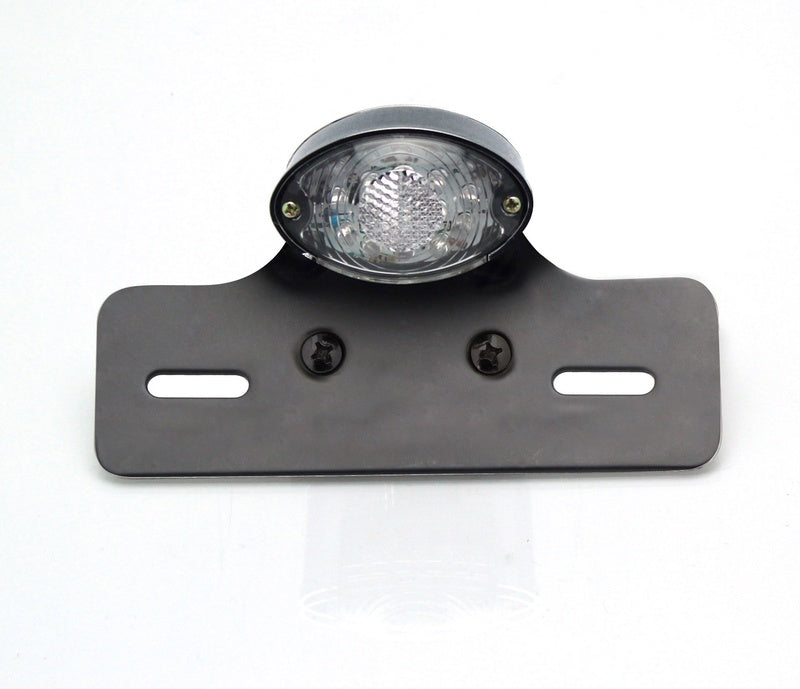 V PARTS Ogive Rear Light w/ License Plate Holder Black Universal