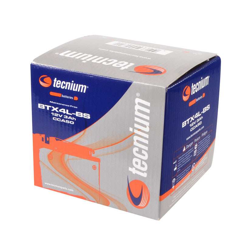 TECNIUM Battery Maintenance Free with Acid Pack - BTX4L-BS