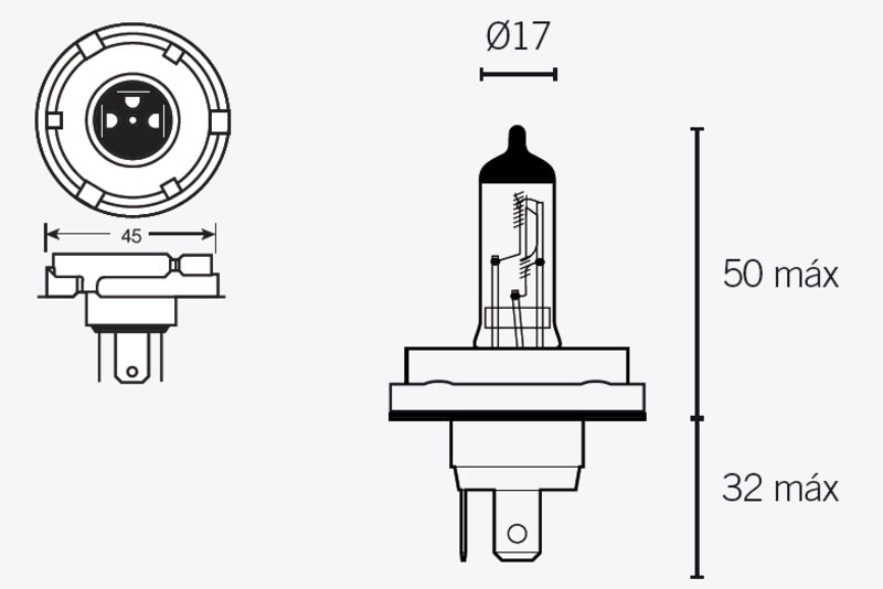 TECNIUM H5 Light Bulbs 12V 60/55W