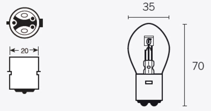 TECNIUM B35 Light Bulbs 6V 35/35W - x10