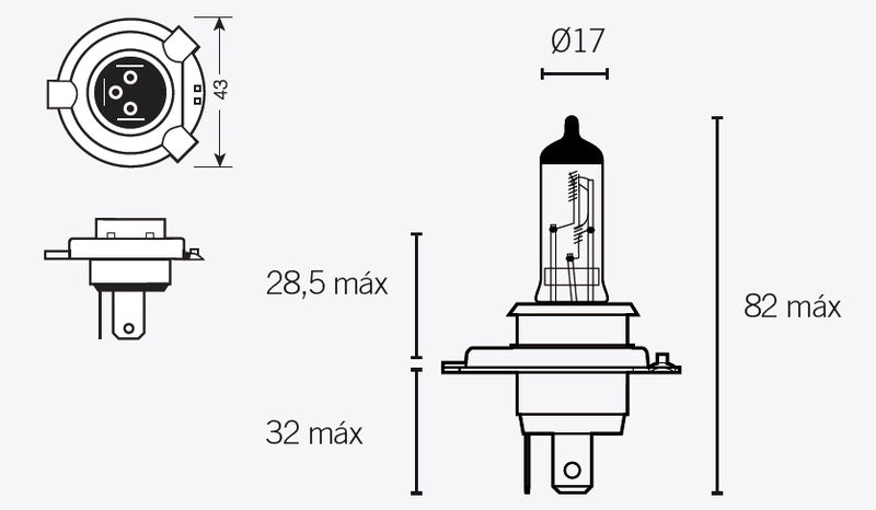 V PARTS H4 Light Bulbs 12V 60/55W