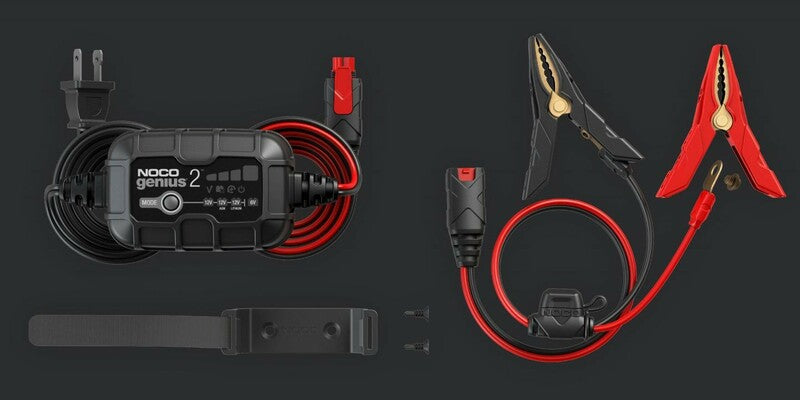NOCO Genius2 Smart Battery Charger with Clamps 6/12V 2A