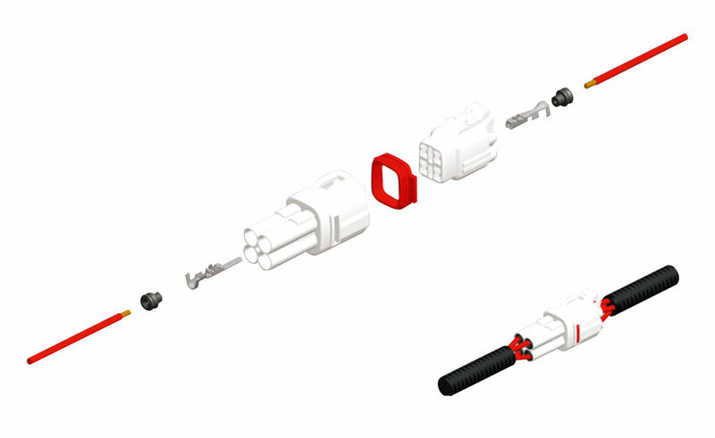 BIHR Female Connector 090 SMTO series OE Type 2 plugs end set Grey - 5pcs