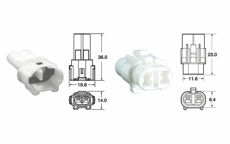 BIHR 2 plugs end set Connectors 090 SMTO series OE Type Ø0,85mm²/1,25mm² - 5 sets