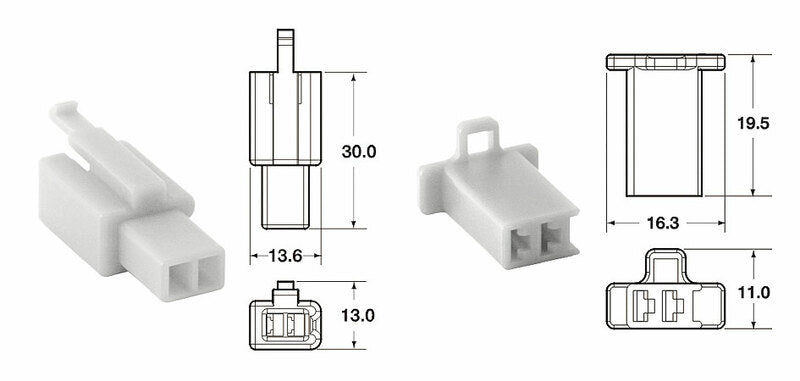 BIHR 2 plugs end set Connectors 110 ML OE Type Ø0,5mm²/0,85mm² - 5 sets