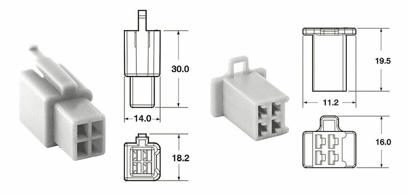 BIHR 4 plugs end set Connectors 110 ML OE Type Ø0,5mm²/0,85mm² - 5 sets