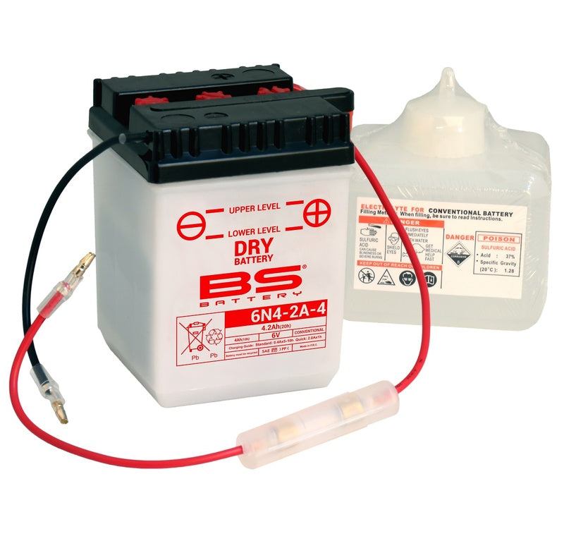 BS BATTERY Battery Conventional with Acid Pack - 6N4-2A-4 (6V)