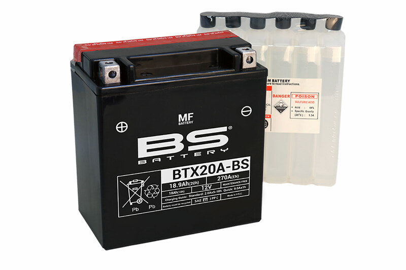 BS BATTERY Battery Maintenance Free with Acid Pack - BTX20A-BS