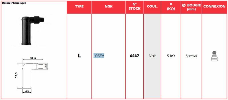 NGK Spark Plug Cap - L05EA