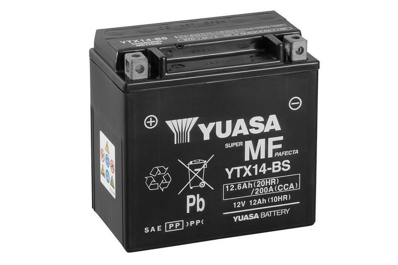 YUASA Battery Maintenance Free with Acid Pack - YTX14-BS