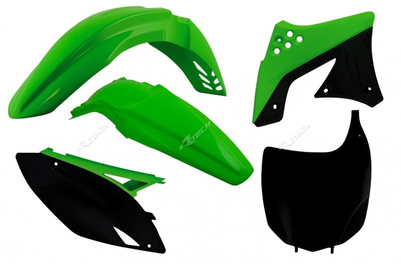 RACETECH Plastic Kit OEM Colour (2012) Green/Black Kawasaki KX-F250