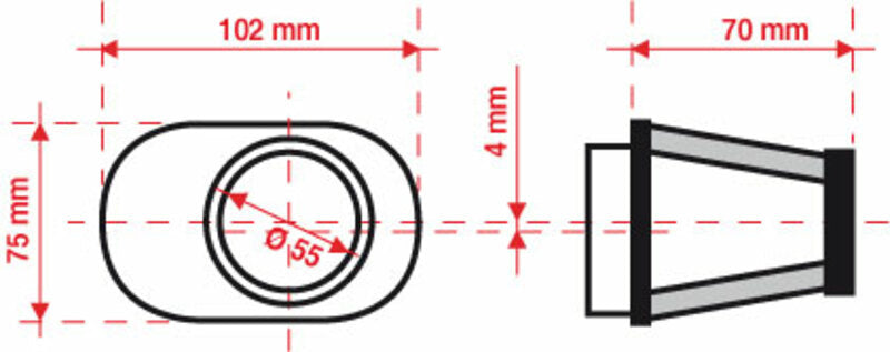 BMC Air Filter Tapered Offset-Left Ø55mm - FBPF55-70L