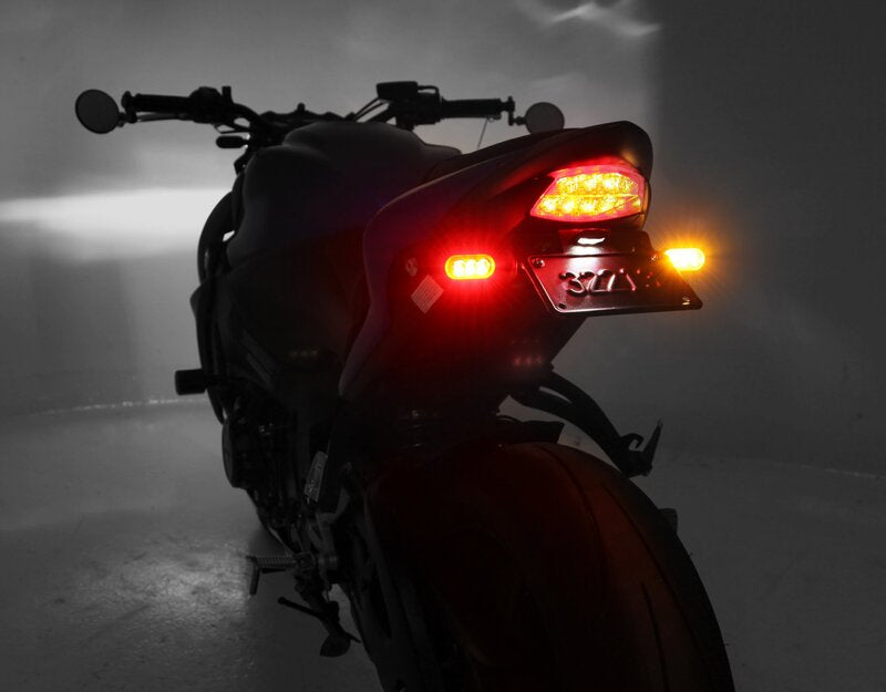 DENALI T3 Switchback M8 LED 3in1 Indicator Taillight Combination Body Black / Lens Clear (Pair), Rear