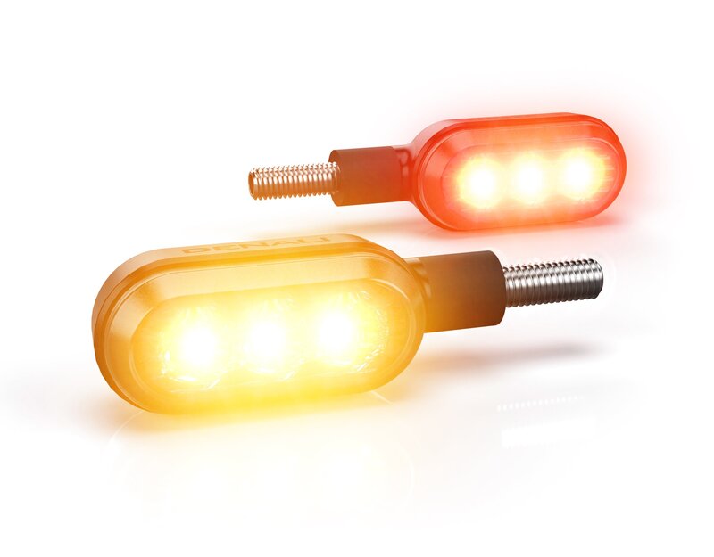 DENALI T3 Switchback M8 LED 3in1 Indicator Taillight Combination Body Black / Lens Clear (Pair), Rear
