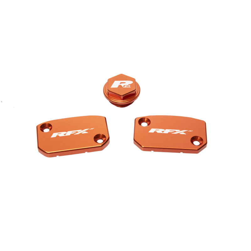 RFX Pro Series Reservoir Cap Kit Kit - Orange / Brembo Brake and Clutch