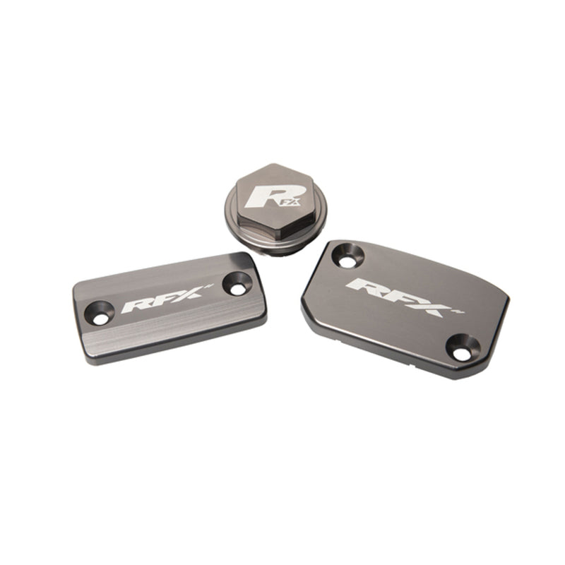 RFX Pro Series Reservoir Cap Kit Kit - Mineral Grey / Brembo Brake and Magura Clutch