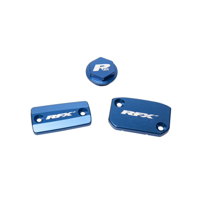 RFX Pro Series Reservoir Cap Kit Kit - Blue / Brembo Brake and Magura Clutch