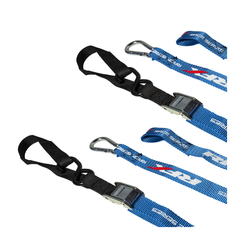 RFX Race Series Tie Downs With Extra Loop And Carabiner Clip - Lightblue