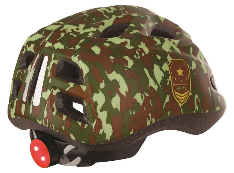 POLISPORT Helmet Junior Army with Led Light Size S 52/56 cm