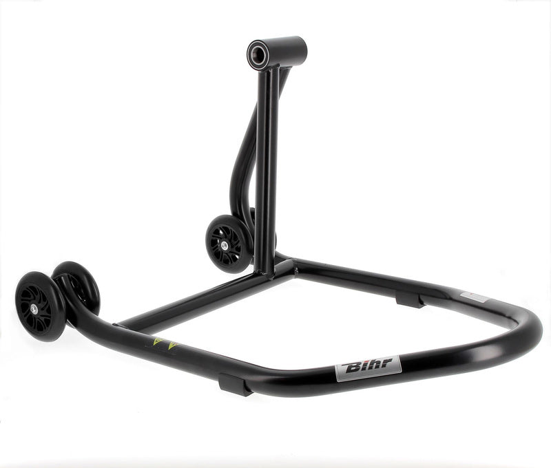 BIHR Home Track Right Single Arm Paddock Stand Matt Black Black Wheels