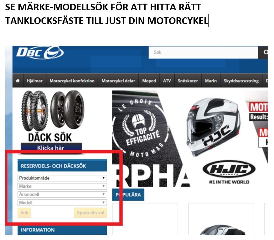 * Givi Tankringfäste modellspec för Tanklockväskor Duke 125-390