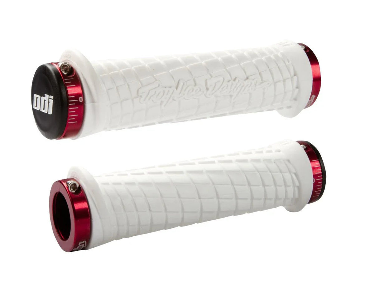 ODI LOCK-ON Grips Troy Lee Designs Signature Series White W/Red