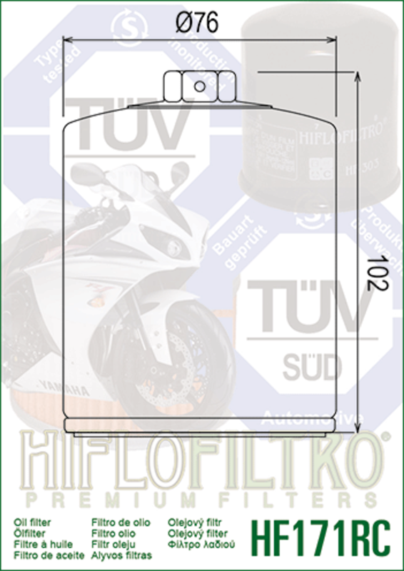 HIFLOFILTRO Performance Oil Filter Chrome - HF171CRC