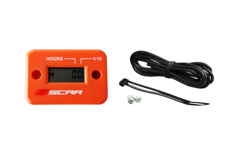 SCAR Hour-meter with Wire Velcro Fixing Orange