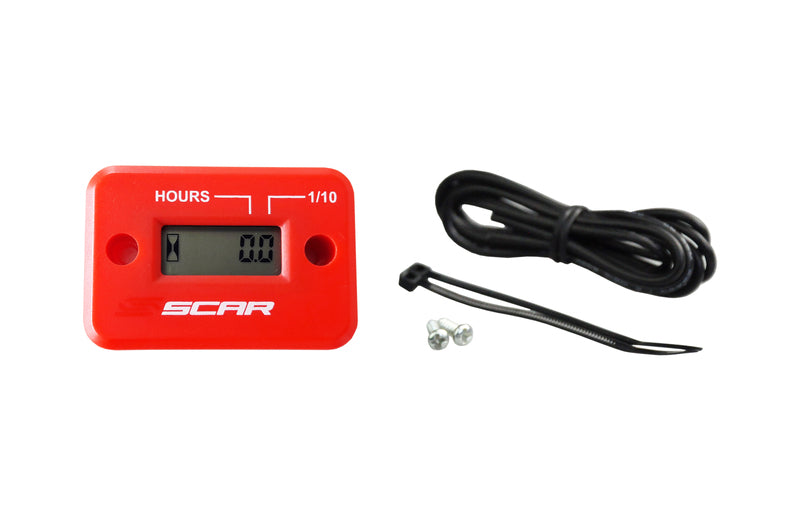 SCAR Hour-meter with Wire Velcro Fixing Red
