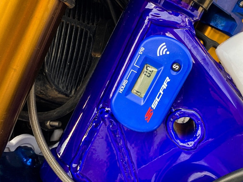 SCAR Hour-meter without Wire Velcro Fixing Blue