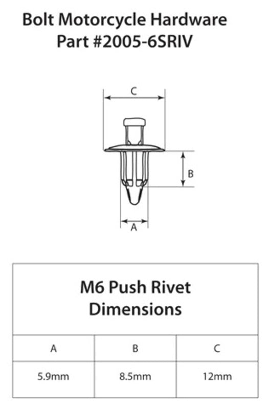 BOLT M6 Nylon Rivet 10 pieces