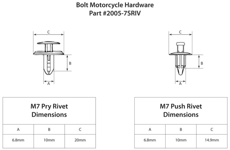 BOLT M7 Nylon Rivet 10 pieces