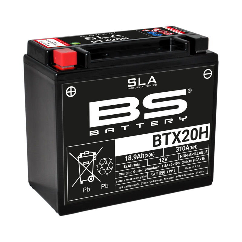 BS BATTERY SLA Battery Maintenance Free Factory Activated - BTX20H