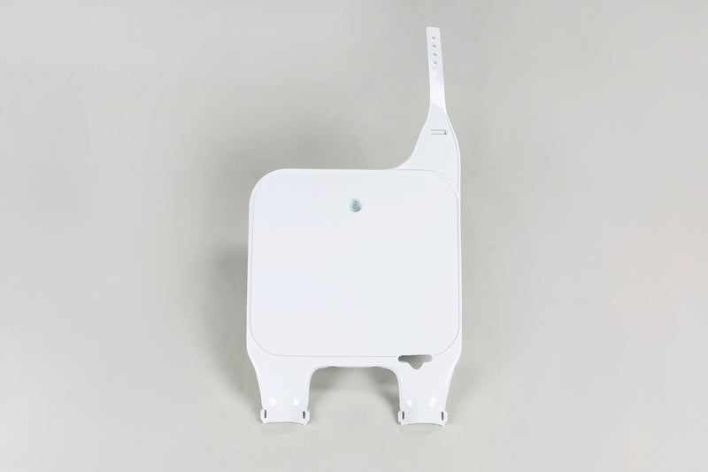 UFO Upside Down Fork Front Number Plate White Honda CR125R/250R