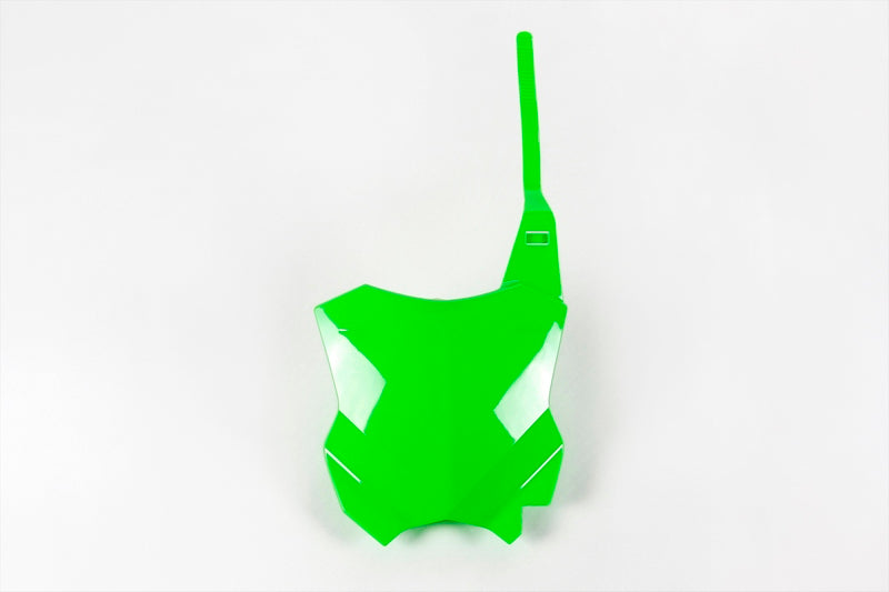 UFO Front Number Plate Neon Green Kawasaki KX450F