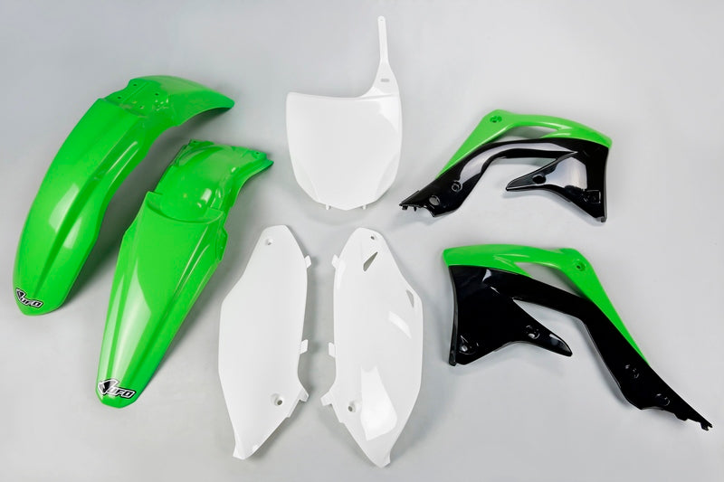 UFO Plastic Kit OEM Color Green/Black/White Kawasaki KX450F