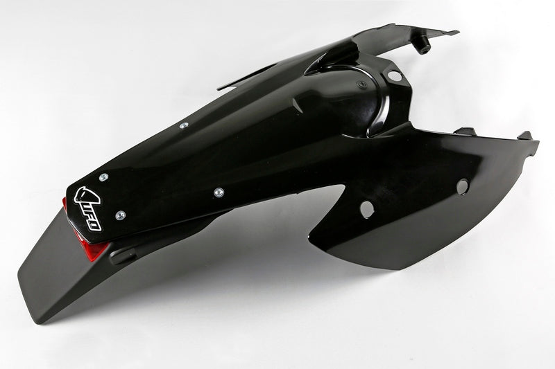 UFO Rear Fender + License Plate Holder /w Light Black KTM EXC