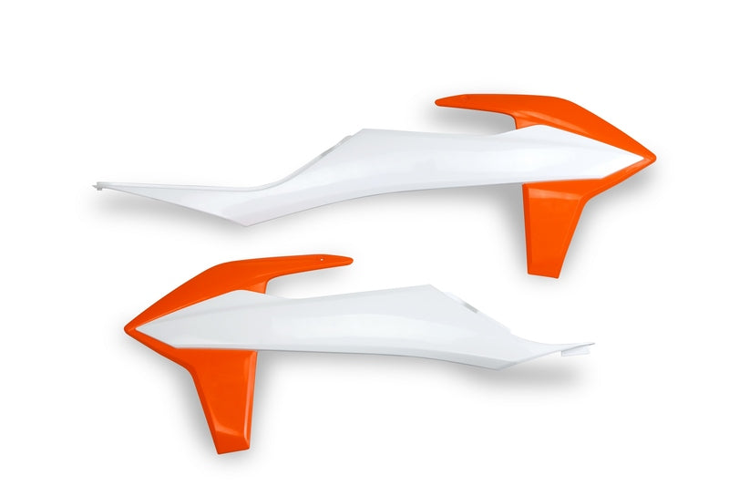 UFO Radiator Covers Orange/White KTM EXC/SX/EXC-F/SX-F