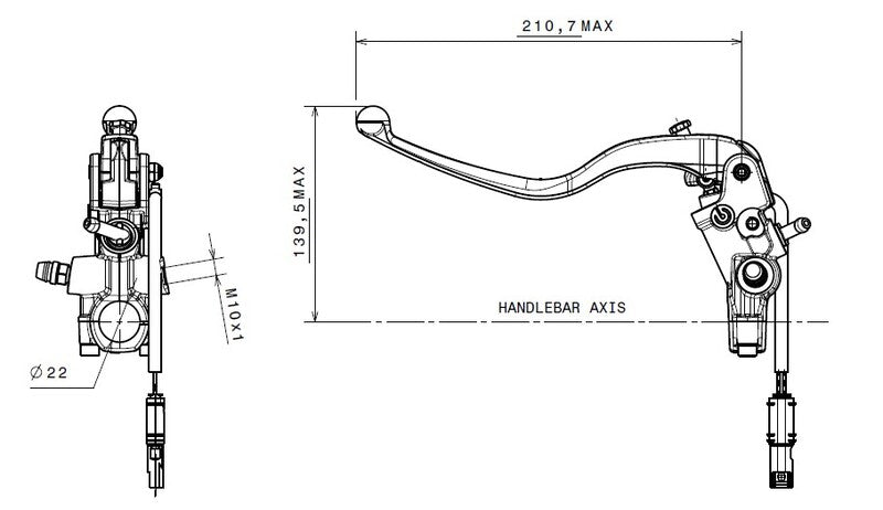 BREMBO Clutch Master Cylinder Ø15x19mm Titanium