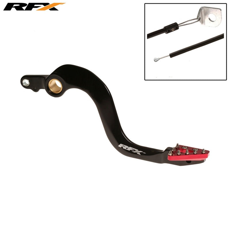 RFX Pro Series Solid-Tip Rear Brake Lever - Hard Anodised Black/red