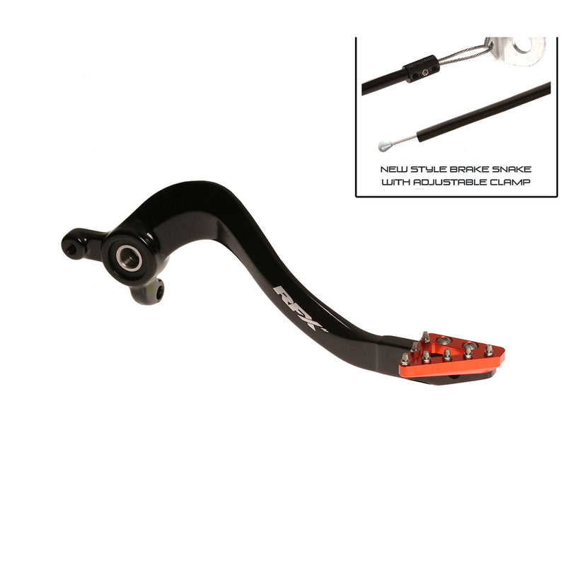 RFX Pro Series Solid-Tip Rear Brake Lever - Hard Anodised Black/orange