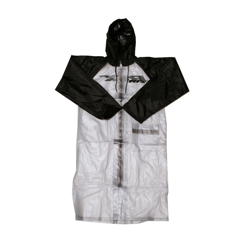 RFX Race Series Rain Coat Long Size Adult Medium - Clear/black