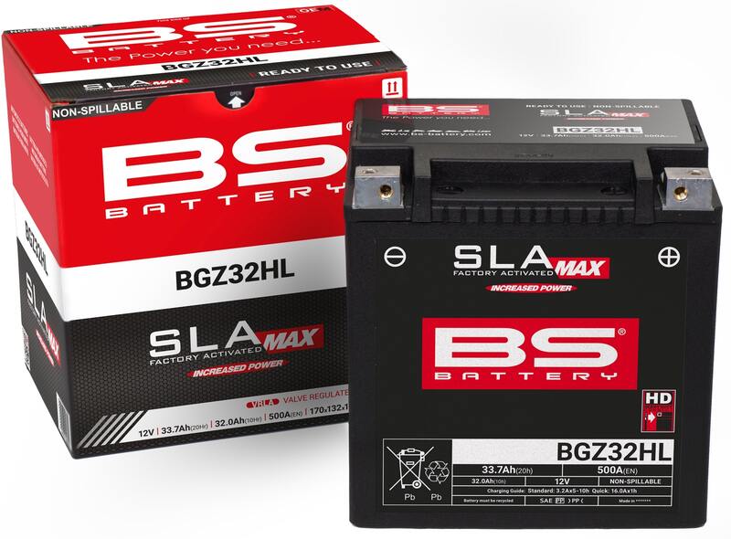 BS BATTERY SLA Max Battery Maintenance Free Factory Activated - BGZ32HL