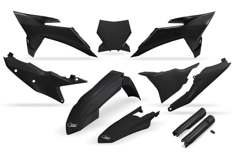UFO Full Plastics Kit with Fork Guards - Black